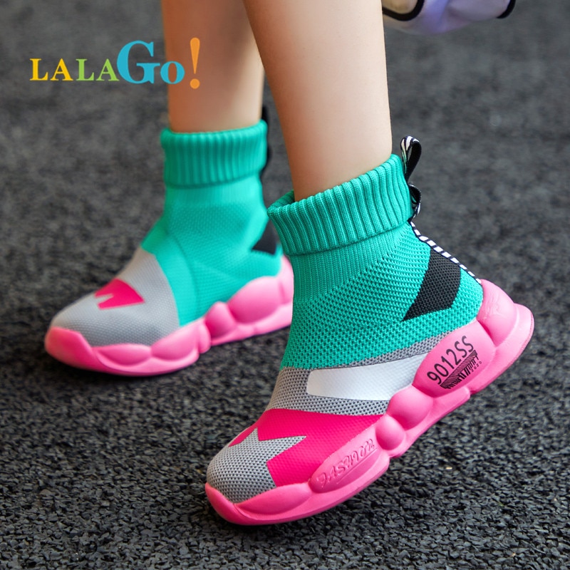 Spring Kids Sneakers For Girls Children Casual Shoes Girl Slip on Breathable Kids Socks Shoes 2021