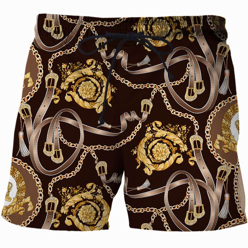 Summer New Drawstring luxury Shorts Men Women Casual 3D Golden flower print sweathshorts plus size High