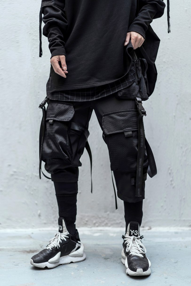 Techwear Cargo Pants Men Black Japanese Streetwear Jogger