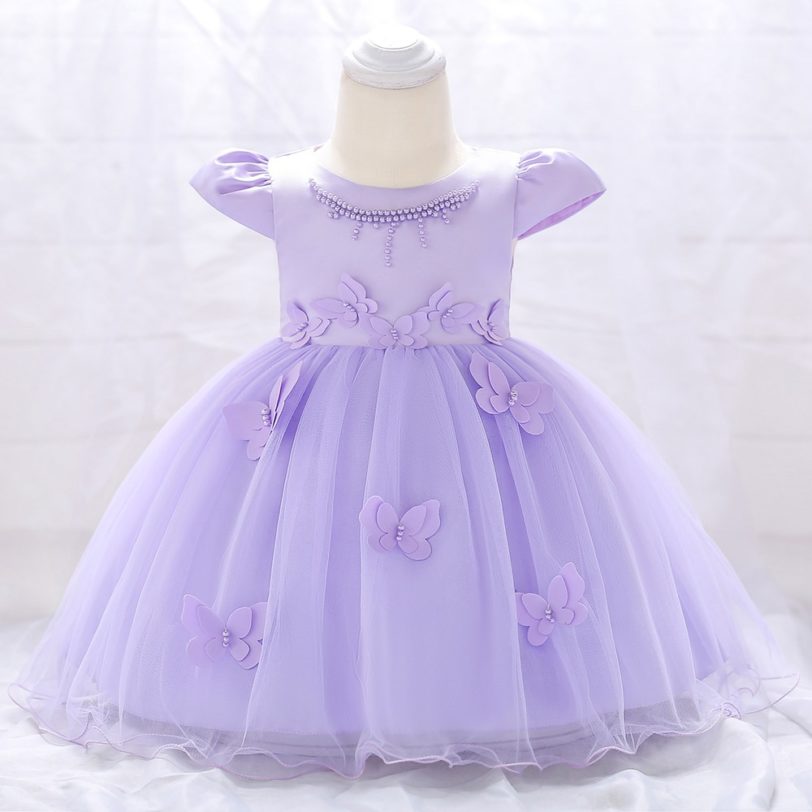 Toddler Butterfly Baptism Dress Birthday Dress for 1 Year Baby Girl Clothes Party Wedding Bridesmaid Princess Dress Vestidos