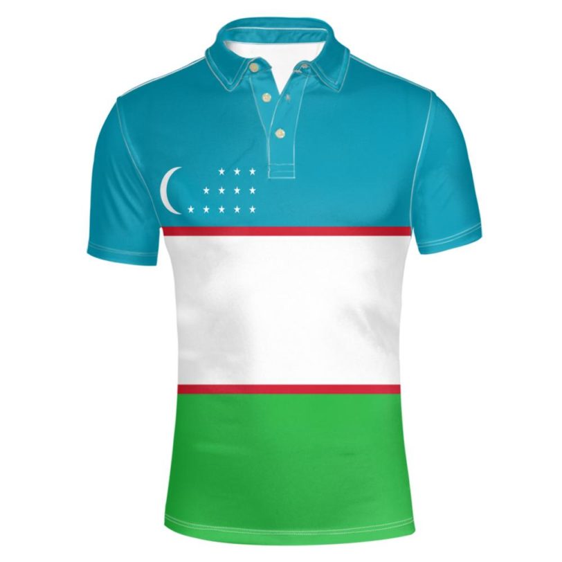 UZBEKISTAN youth diy free custom made name number uzb Polo shirt nation flag uz ozbekiston uzbek country print photo clothes