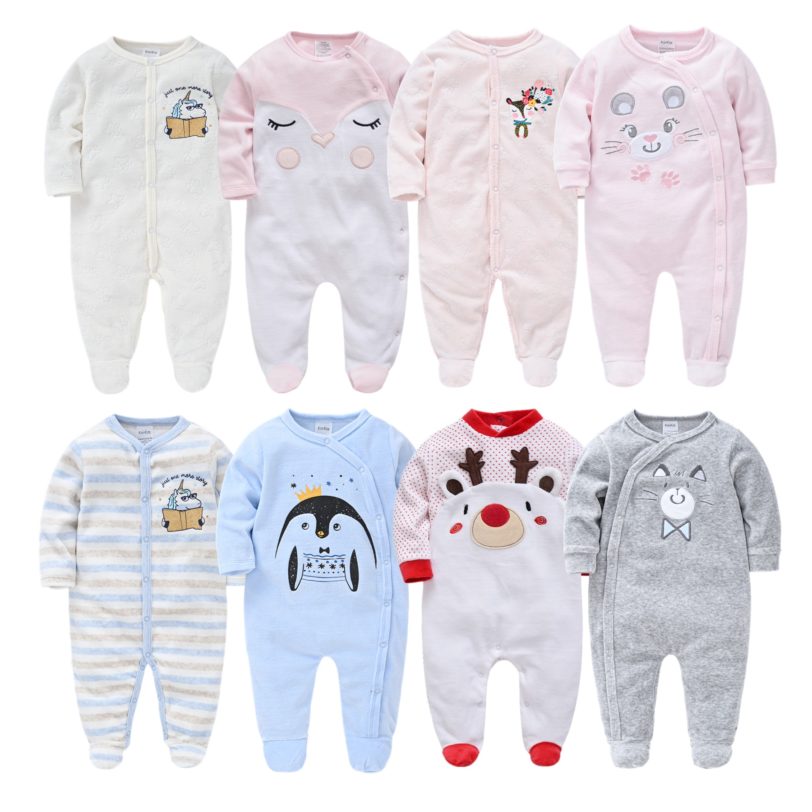 Unisex Winter Autumn Newborn Baby Rompers Pjiamas Infant Onesies Velvet Warm Jumpsuit Baby Boys Overalls Toddler Girls Clothing