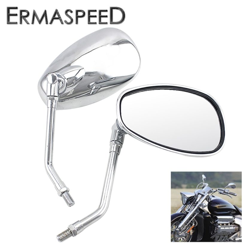 Universal 10mm Chrome Motorcycle Side Mirror Rear View Mirrors for Motocross Scooter E-bike Moto Racing Motorbike Accessories