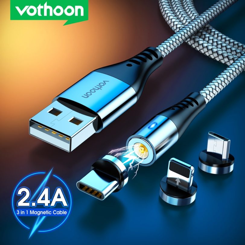 Vothoon 2 4A Magnetic Micro USB Type C Cable For iphone 11 Pro Xs Samsung S10