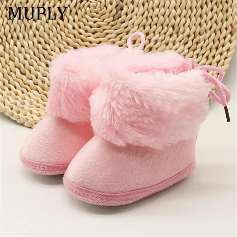 Warm Newborn Toddler Boots Winter First Walkers baby Girls Boys Shoes Soft Sole Fur Snow Booties for 0-18M