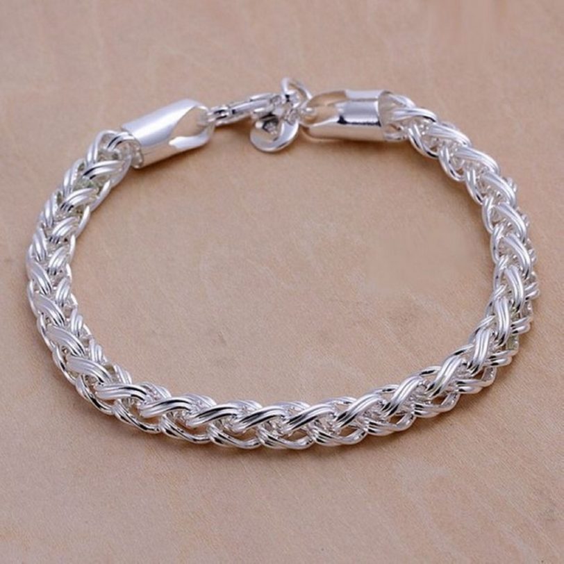 Wholesale 925 Sterling Silver Bracelets Jewelry chain women lady men 6mm 4MM high quality valentine gift beautiful factory price