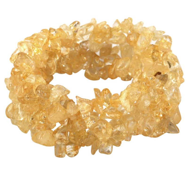 YACQ Citrine Stretch Cuff 5 Layer Braided Chunky Chakra Bracelet Handmade bridal Jewelry gift for Women Mom Girls