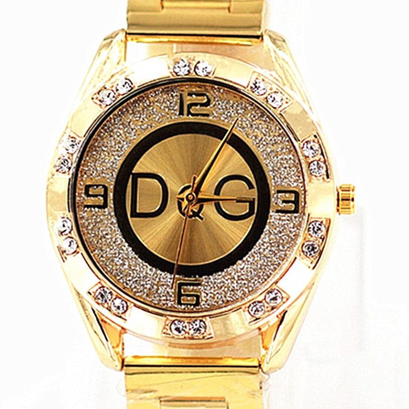 Zegarek Damski new DQG fashion brand luxury watch crystal quartz female watch gold silver stainless steel ladies dress watch