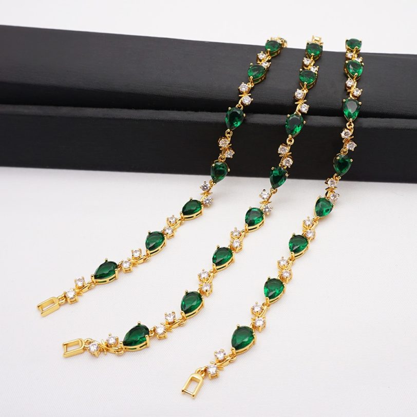 green Austria Crystal Zircon Ladies Bracelet Jewelry Accessories Fantastic Wristlet Trinket