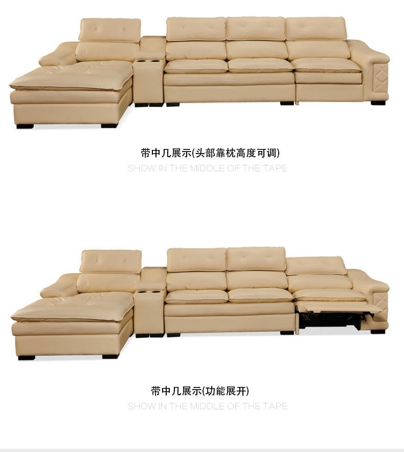 living room Sofa set muebles de sala L shape recliner genuine 2