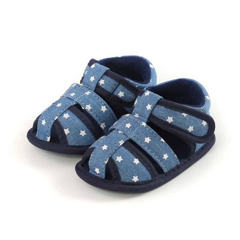 0 18M Infant Baby Star Print Sandals Kid Boy Girl Soft Sole Crib Shoes Toddler Summer 3