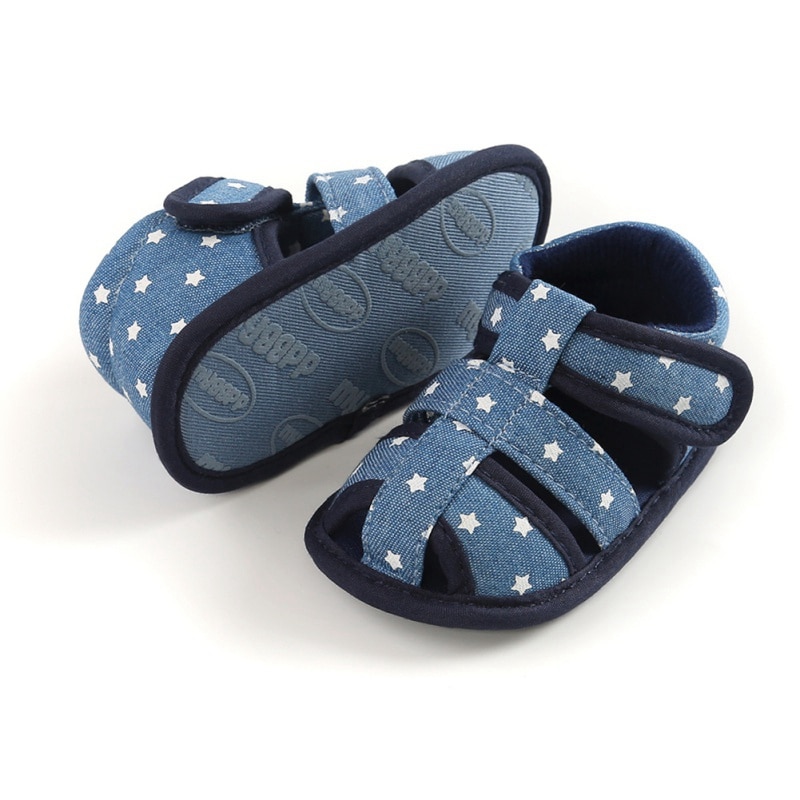 0 18M Infant Baby Star Print Sandals Kid Boy Girl Soft Sole Crib Shoes Toddler Summer 4