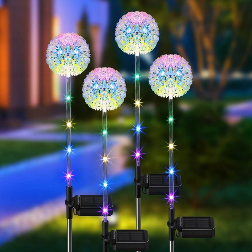 1/2pcs LED Solar Light Dandelion Flower Ball Outdoor Waterproof Garden Street Lawn Stakes Fairy Lamps String Yard Art Decoration