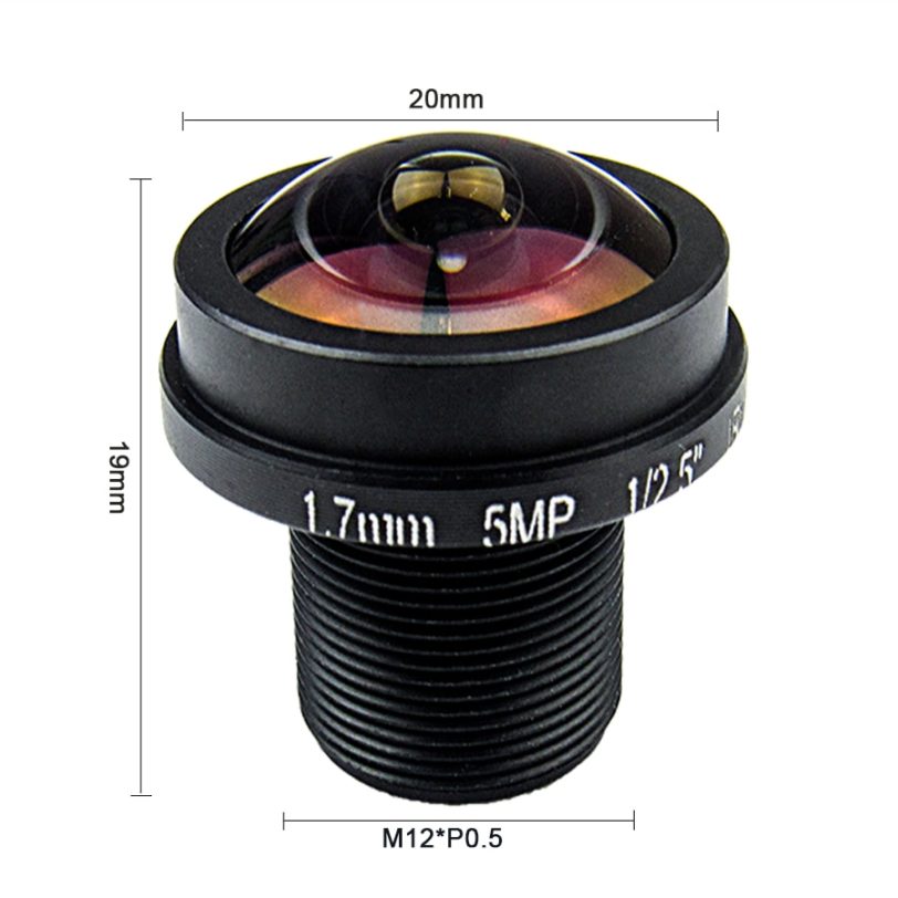 1.7mm Fisheye Lens 5Megapixel For HD CCTV IP Camera M12 Mount 1/2.5" F2.0 180Degree Wide Angle Panoramic CCTV Lens - Image 3