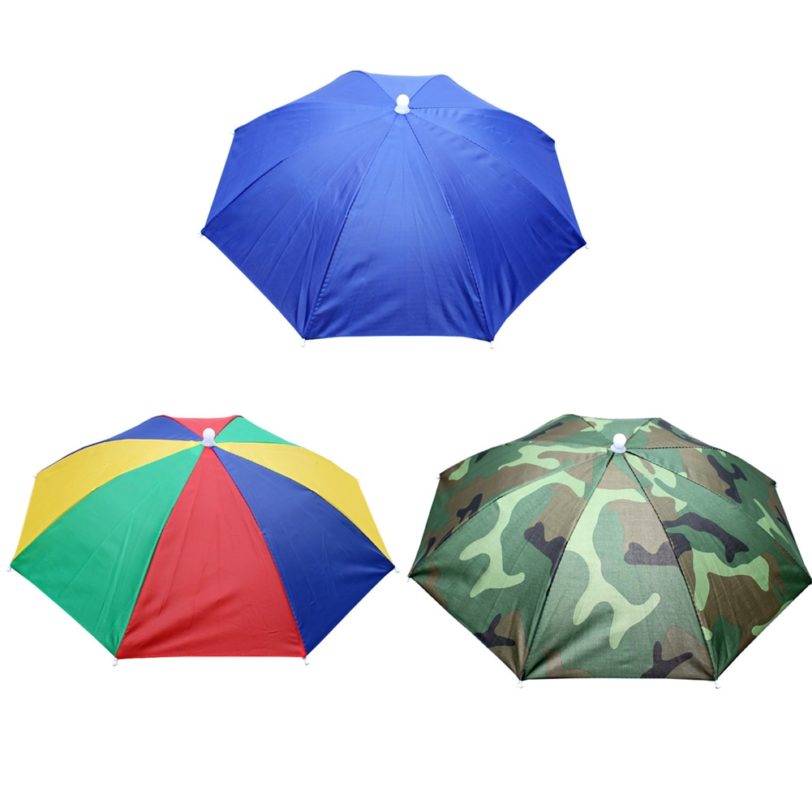 1 PC Portable Outdoor Umbrella Hat Sun Shade Waterproof Sports Camping Hiking Fishing Festivals Parasol Foldable Brolly Cap