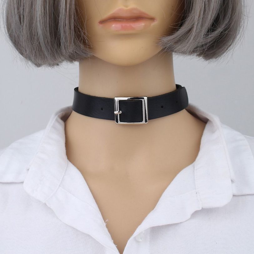 1 PC Women Girls Punk Choker Chain Goth Leather Necklace Fashion Collar Choker Jewelry New Arrival ras de cou