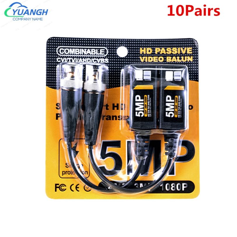 10 Pairs HD BNC Video Balun 5MP 4MP 3MP 960H 1080P 720P Twisted Transceivers UTP Cat5 HD CVI TVI AHD for CAMERA