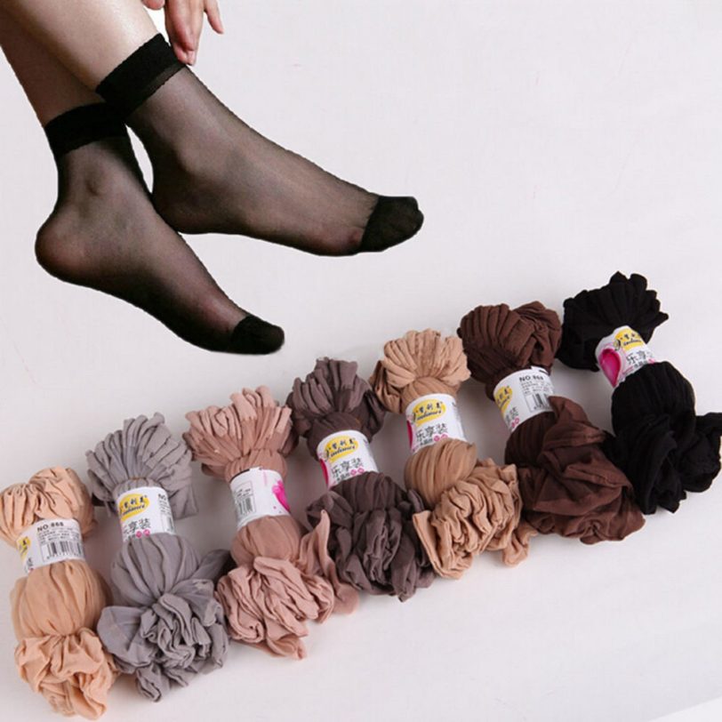 10 Pairs Women's Ankle Socks Sexy Ultra-thin Elastic Silky Short Silk beautiful girls socks