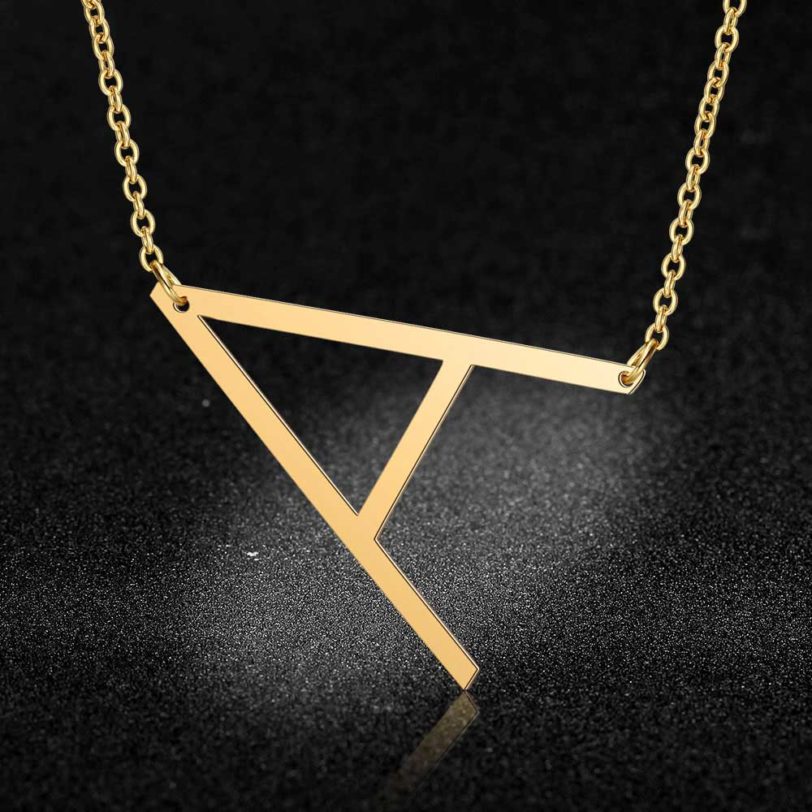 100% Stainless Steel Initial Letter Name Pendant Necklace for Women Wholesale Alphabet A-Z 26 Letter Fashion Necklaces