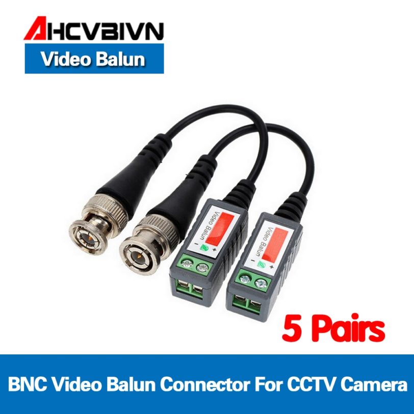 10pcs ABS Plastic CCTV Video Balun CCTV Accessories Passive Transceivers 2000ft Distance UTP Balun BNC Cable CAT5 Cable