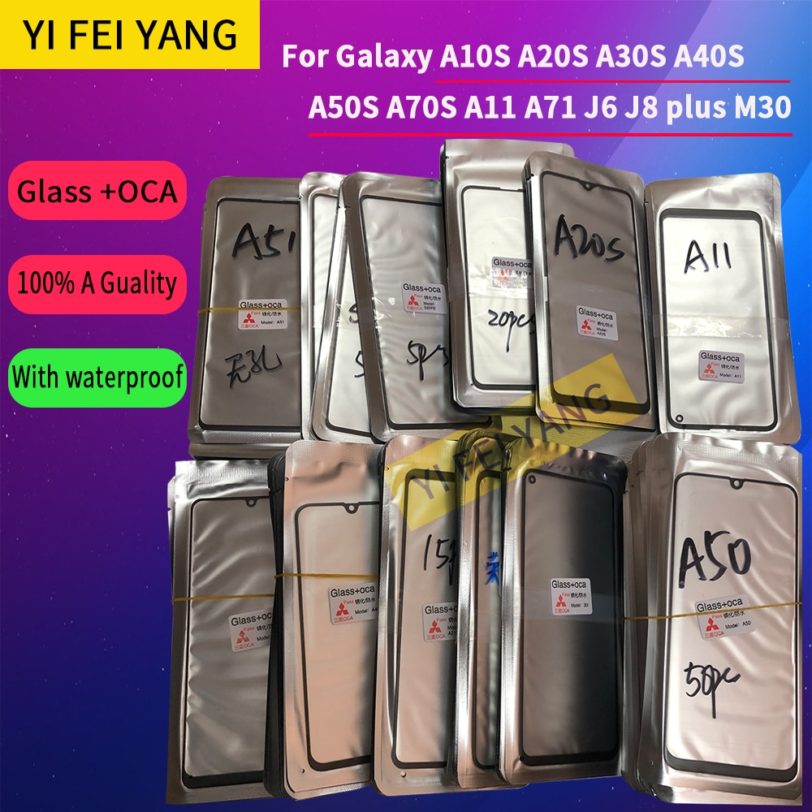 10pcs/lot GLASS OCA LCD Front Outer Lens For Samsung Galaxy A10S A20S A30S A40S A50S A70S A11 A71 J6 J8 plus M30 Touch Screen