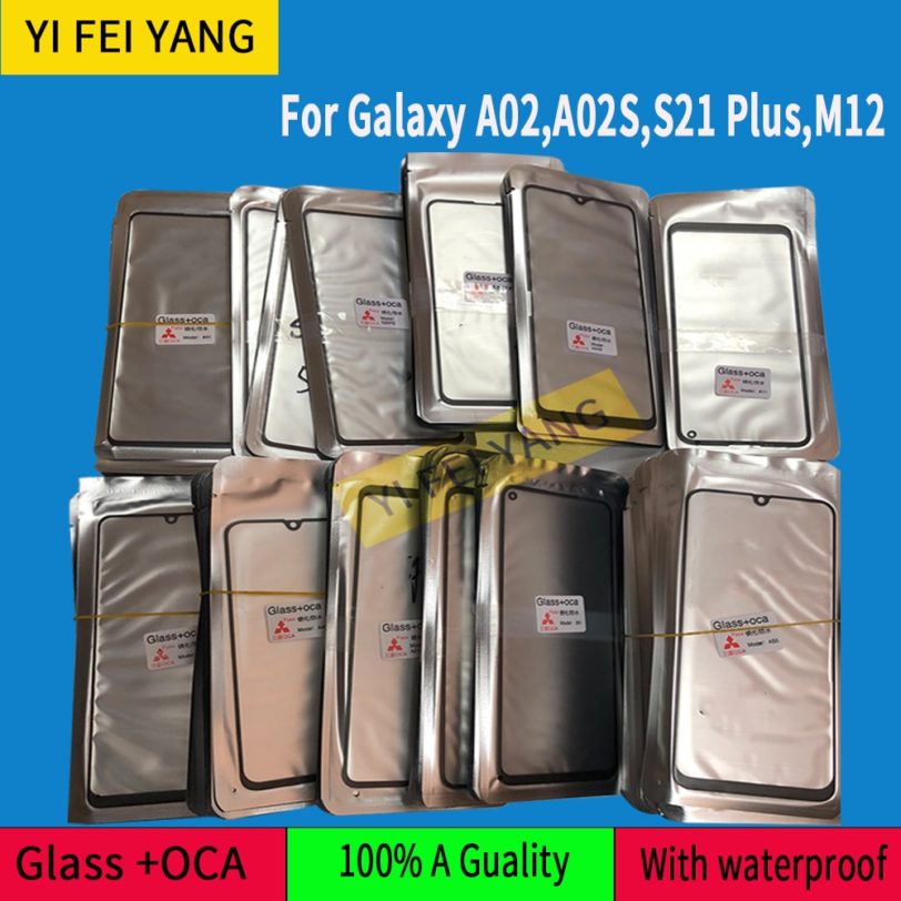 10pcs/lot LCD Front Outer GLASS For Samsung Galaxy M12 A02 A02S S21Plus LCD Lens with OCA Glue Repair Replace Part