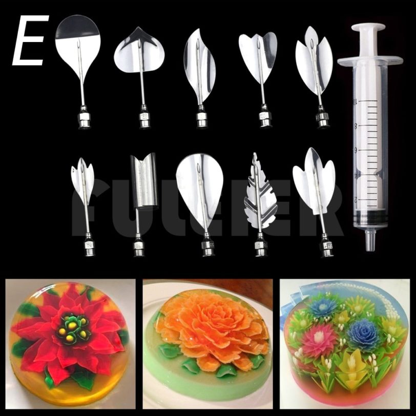 11pcs/set 3D Jelly Flower Gelatin Art Tools beginners ANYONE can make Gelatin cake jelly mold , baking cake decoration tools