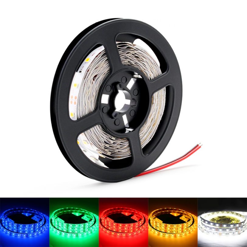 12V LED Lights 12V LED Strip RGB 2835 LED Light Tape RGB NO Waterproof 5M 12V 60LEDs RGB Strip Tape Flexible Led lights for room