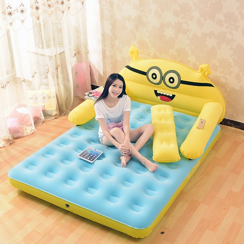 152CM 203CM 22CM Inflatable Mattress Thickened Folding Totoro Cartoon Bed With Backrest Soft Bed Cama Bedroom