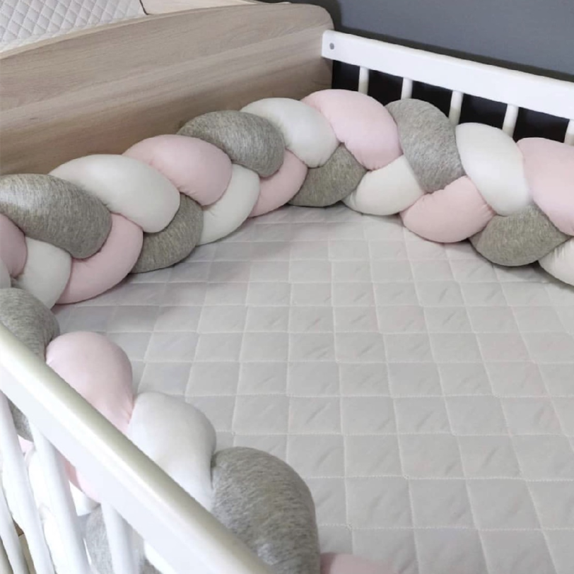 1M/2M/3M/4M Baby Bumper Bed Braid Knot Pillow Cushion Bumper for Infant Bebe Crib Protector Cot Bumper Room Decor