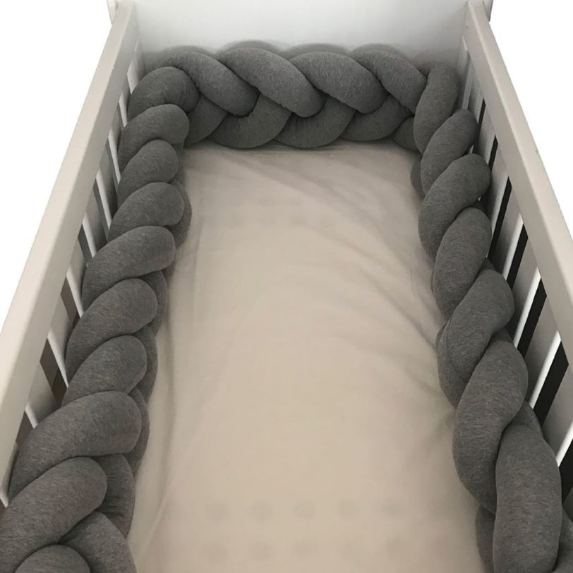 1M/2M/3M/4M Baby Bumper Crib Cot Protector Infant Bebe Bedding Set for Baby Boy Girl Braid Knot Pillow Cushion Room Decor - Image 3