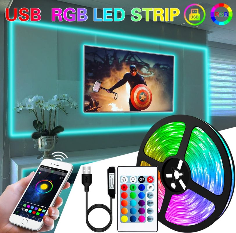 1M 2M 3M 5M 10M LED Strip Light Flexible Lamp USB Bluetooth Led Lighting RGB Tape Diode For TikTok Light TV BackLight Party