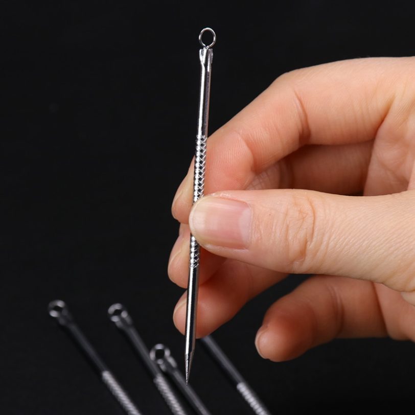 1PC 80mm Silver Blackhead Comedone Acne Pimple Blemish Extractor Remover Stainless Needles Remove Pore Cleaner Care Beauty Tools - Image 5