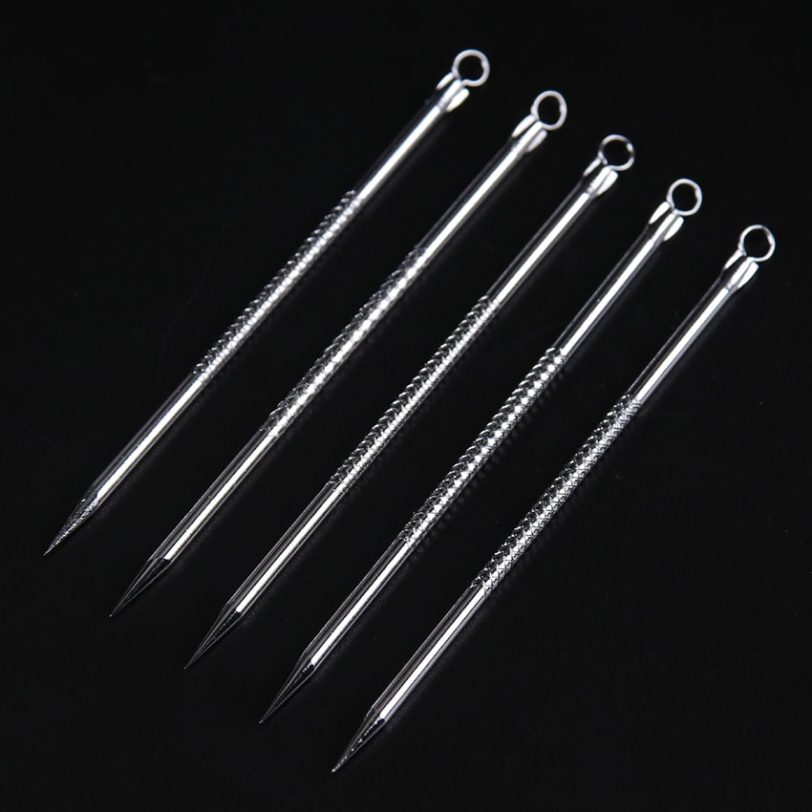 1PC 80mm Silver Blackhead Comedone Acne Pimple Blemish Extractor Remover Stainless Needles Remove Pore Cleaner Care Beauty Tools - Image 2