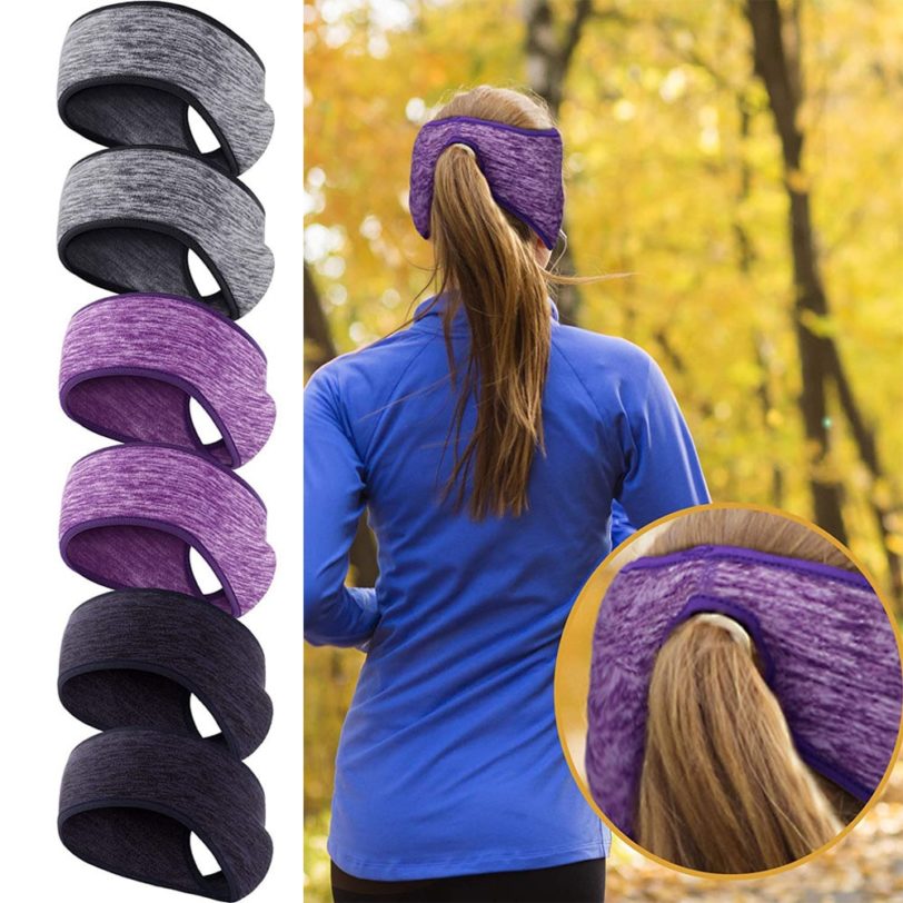 1PC Winter Sweatband Ear Warmer Ponytail Headband Women Men Windproof Running Headband Yoga Outdoor Use Sports Fitness Headscarf