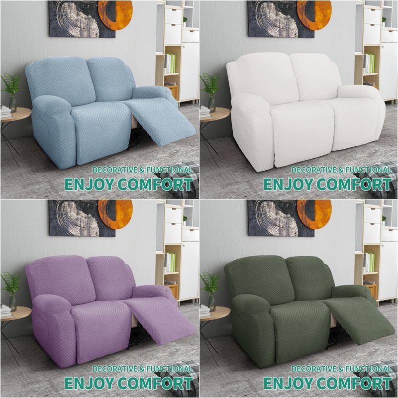 1Set Recliner Chair Cover Fabric Armchair Sofa Slipcover All inclusive Couch Cover 2 Seater Recliner Slipcovers