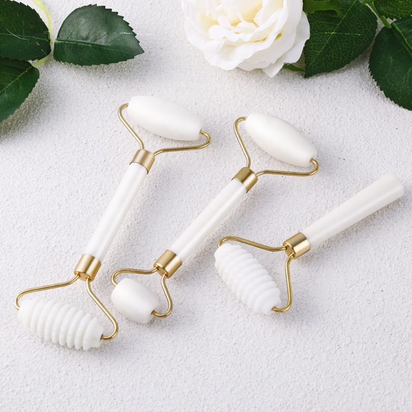 1pc White Jade Roller Massager For Face Lift Up Natural Stone Facial Massager Roller Facial Slimming Chin Skin Care Beauty Tool - Image 6