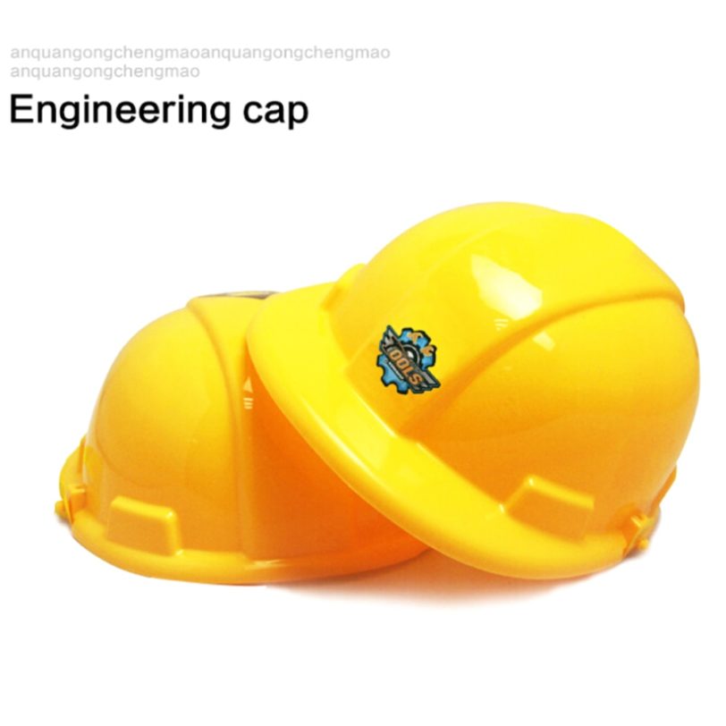 1pc Yellow Simulation Safety Helmet Pretend Role Play Hat Toy Construction Funny Gadgets Creative Kids Children Gift New