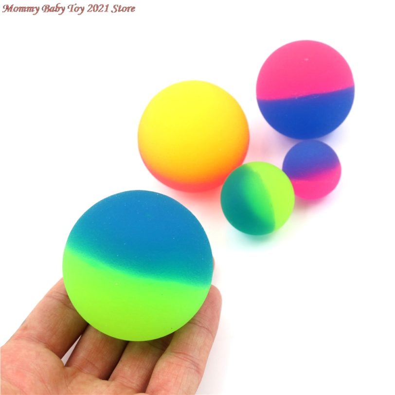 1pcs 42 45mm Cute Luminous Children Toy Ball Colored Boy Bouncing Ball Rubber Kids Sport Games