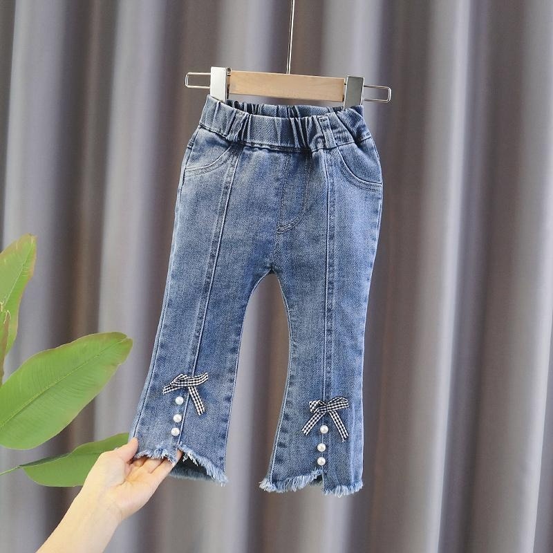 2 12 Years Spring Autumn Little Girls Denim Jeans Toddler Baby Kids Teens Pants Trousers Cowboy