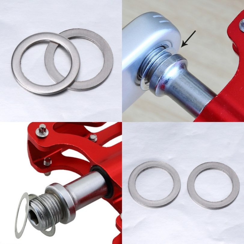 2 Pcs Bicycle Pedal Spacer Crank Cycling MTB Bike Stainless Steel Ring Washers