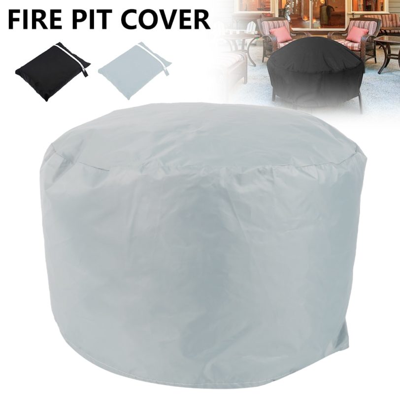 2 Sizes Waterproof Patio Fire Pit Cover UV Protector Grill BBQ Shelter Outdoor Garden Yard Round Canopy Furniture Covers