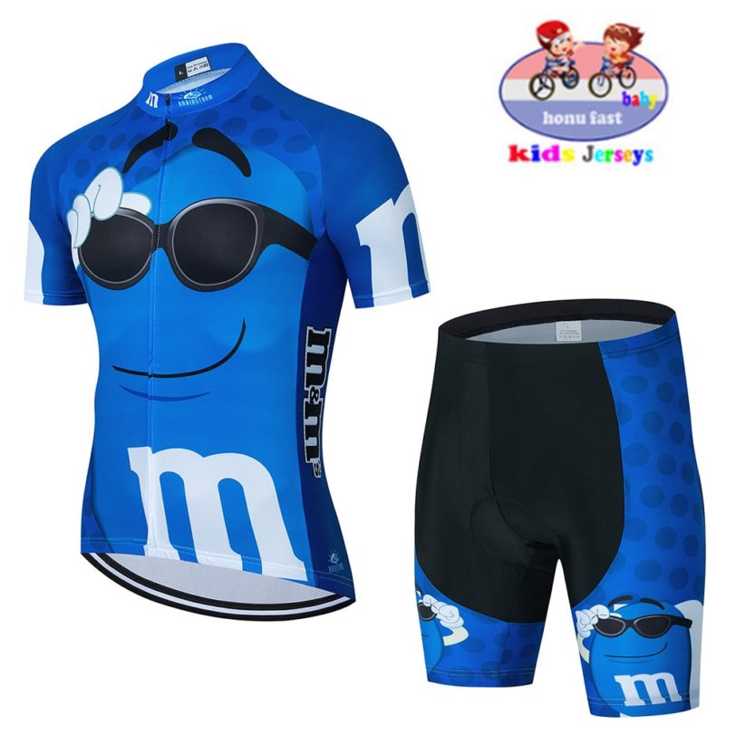 2021 Bule Kids Cycling Clothing Quick Dry Summer Short Sleeve Bike Clothes MTB Ropa Ciclismo Sports Suit Boys Bicycle Uniforme