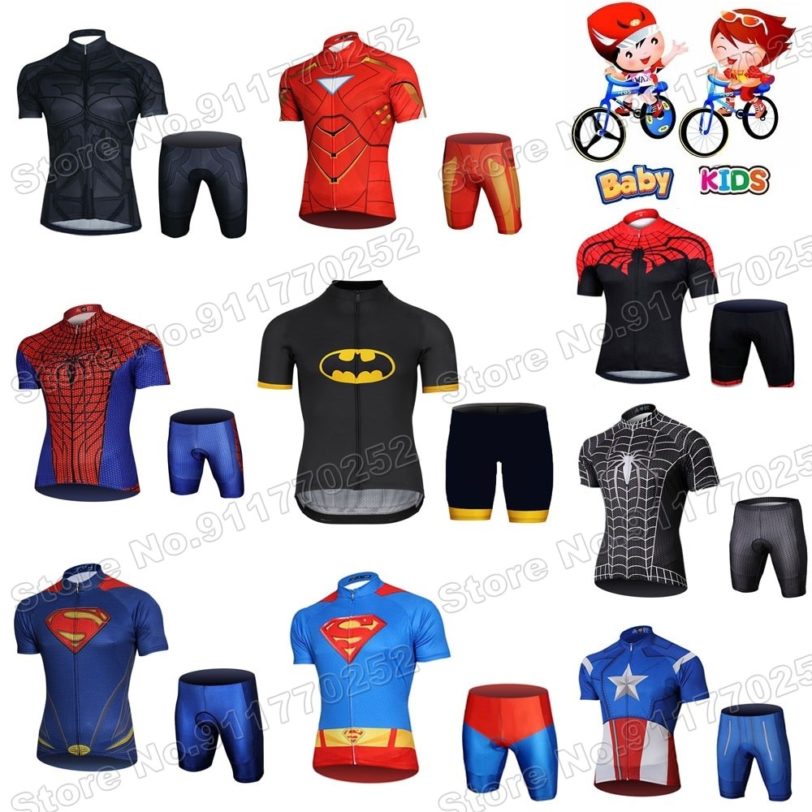 2021 Cartoon Anime Kids Cycling Jersey Set Popular Boys Girls Cycling Clothing Children Road Bike Shirts Suit Pants MTB Maillot