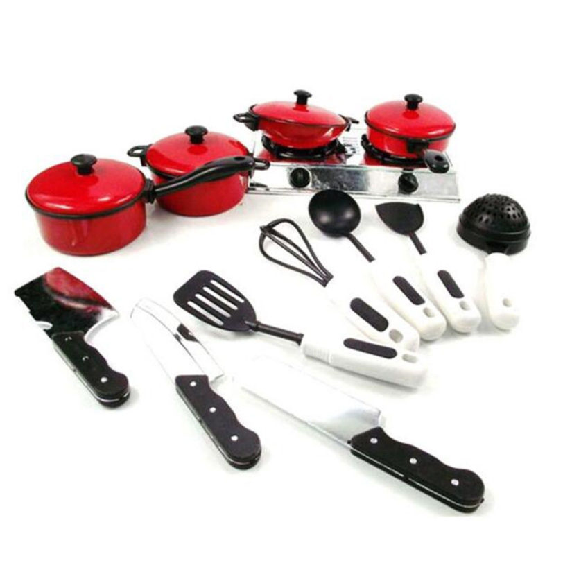 2021 Fashion Newest Hot 13PCS Toddler Girls Baby Kids Play House Toy Kitchen Utensils Cooking Pots Pans Food Dishes Cookware - Image 3