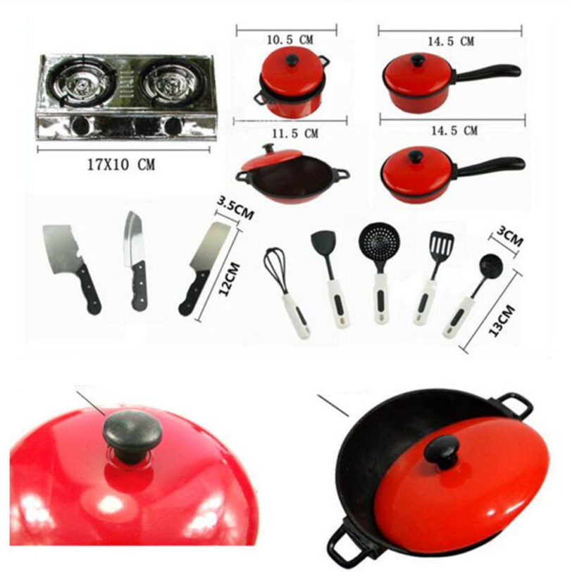 2021 Fashion Newest Hot 13PCS Toddler Girls Baby Kids Play House Toy Kitchen Utensils Cooking Pots Pans Food Dishes Cookware - Image 6