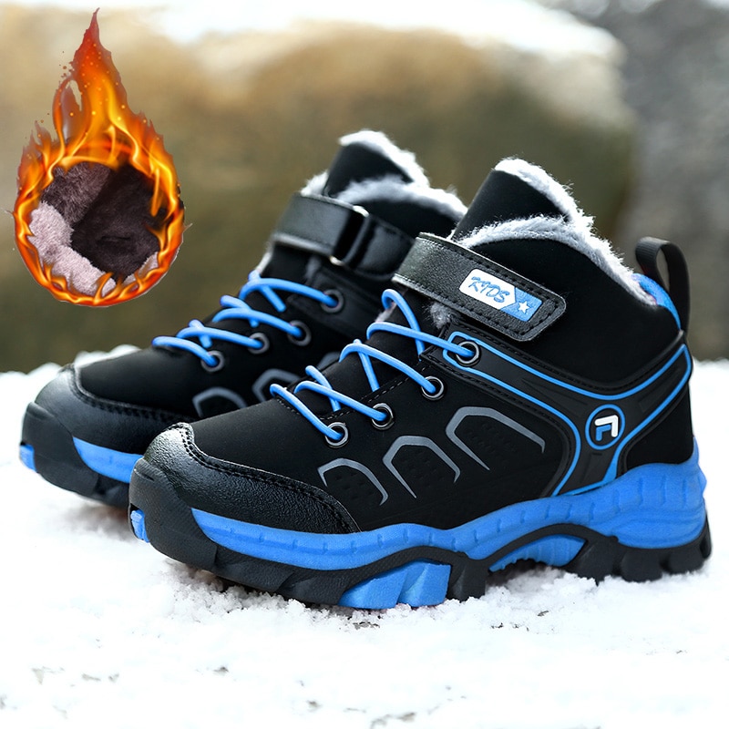 2021 High Top Kids Sneakers Boys Warm Plus Fur Winter Sports Shoes Brand Children s Hiking