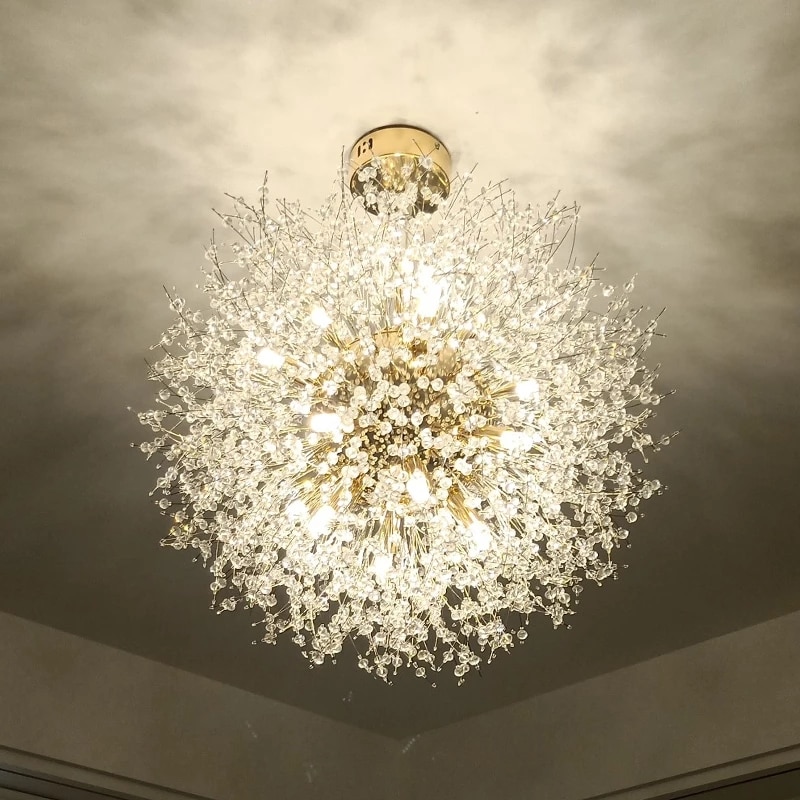 2021 Modern Crystal Dandelion Chandelier Nordic Decor Lighting Pendant ceiling Lamp For Living Room Dining Room