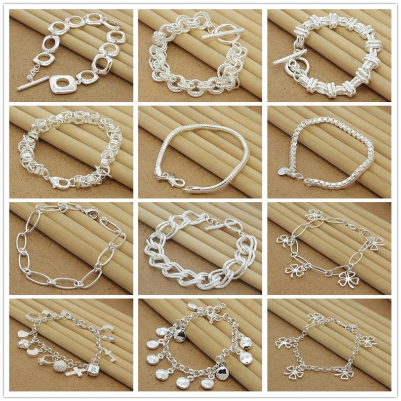 2021 New 925 Sterling Silver Bracelet Four-Leaf Clover Snake Bone Bracelet For Woman Charm Jewelry Gift