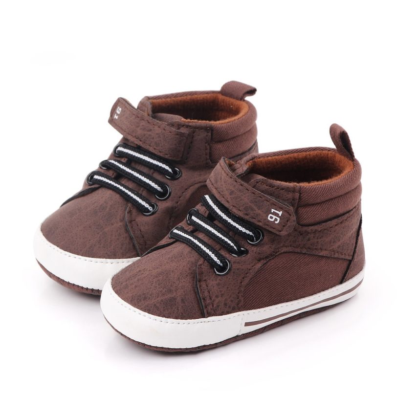 2021 Spring and Autumn Sneakers New Baby Shoes Baby Boys Soft-soled Non-slip Mid-high Casual Toddler Shoes For 0-18M - Image 2